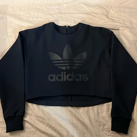 long sleeve cropped adidas top - Picture 1 of 5